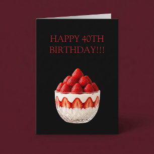 Erdbeerdessert Geburtstag Karte