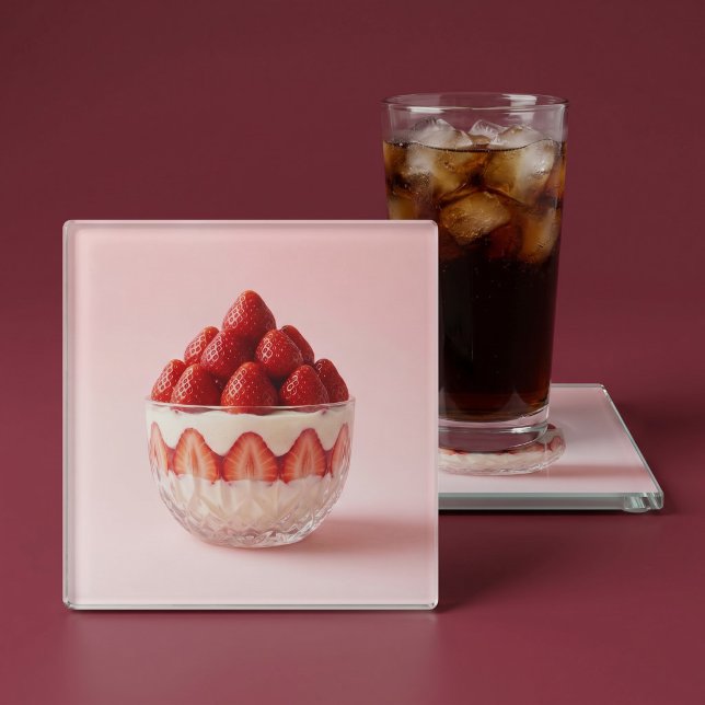 Erdbeerdessert Glasuntersetzer (Von Creator hochgeladen)