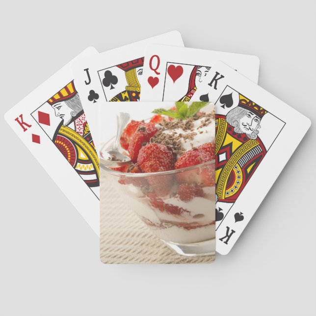 Erdbeerdessert mit frischem Jogurt Spielkarten (Rückseite)