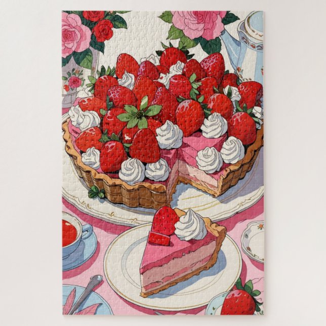 Erdbeerdessert Puzzle (Vertikal)