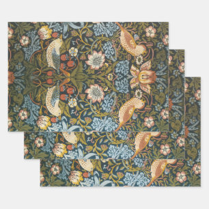 Erdbeerdiebe von William Morris, Vintage Kunst Geschenkpapier Set
