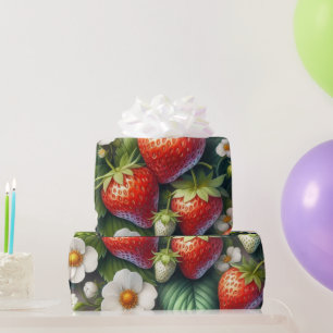 Erdbeerdruckpapier Geschenkpapier