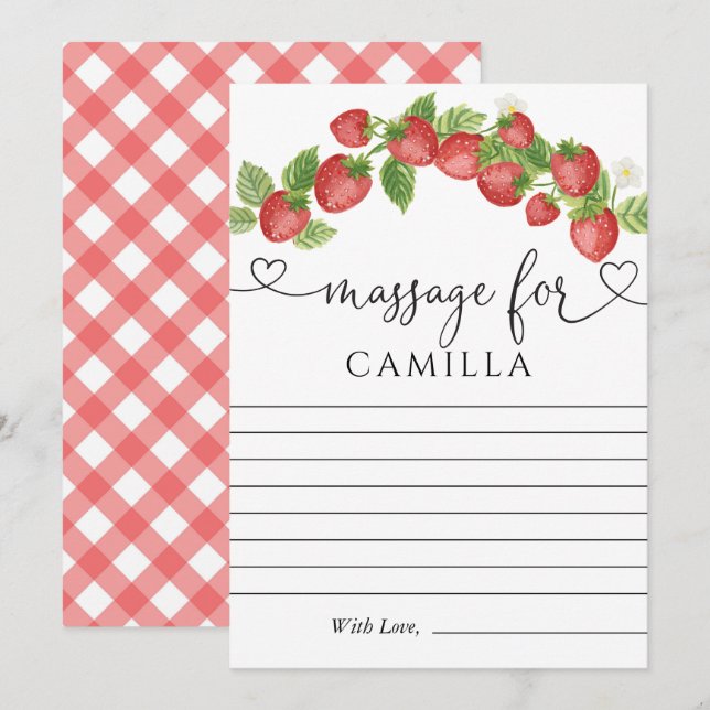 Erdbeere 1. Geburtstag Karte (Vorne/Hinten)