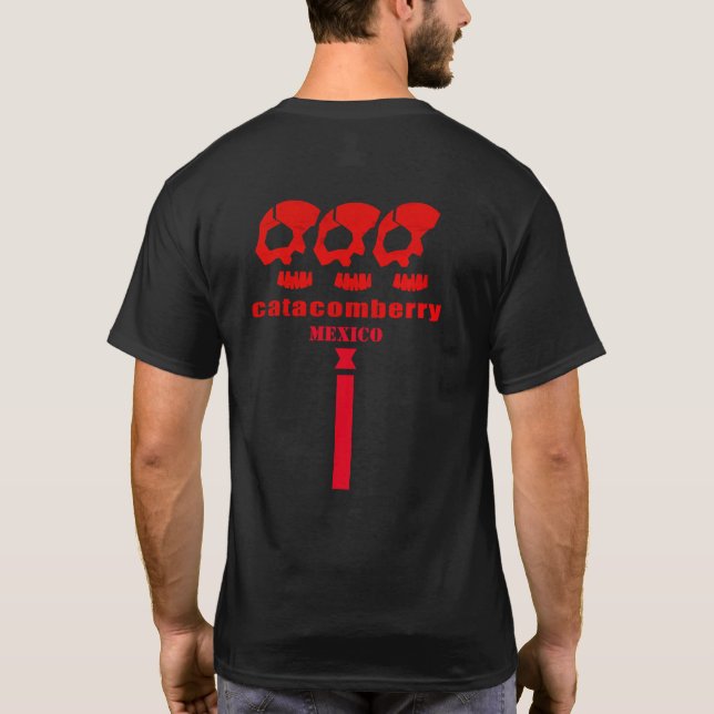 Erdbeere 3 Knochenköpfe T-Shirt (Rückseite)