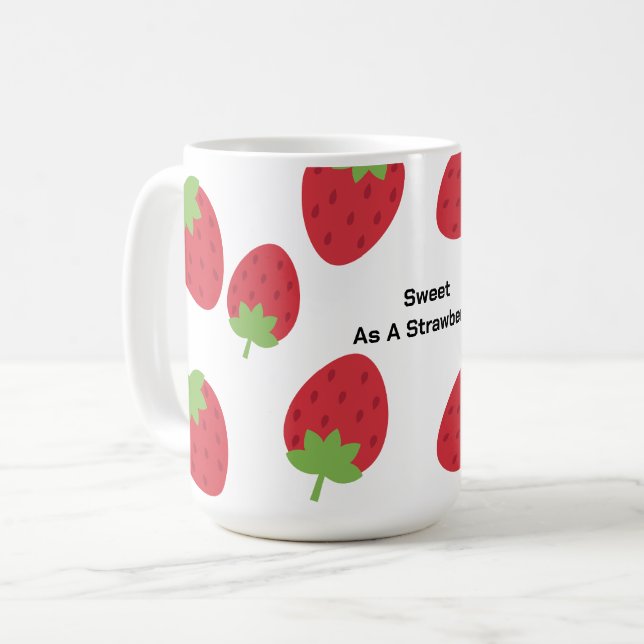 Erdbeere Alltag Kaffee / Tee Tasse (Vorderseite Links)