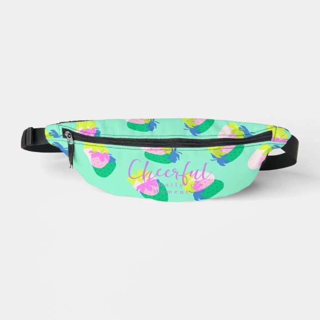 Erdbeere Aquamarin Bauchtasche (Vorderseite)