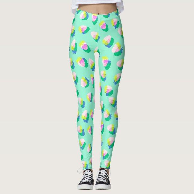 Erdbeere Aquamarin Leggings (Vorderseite)