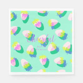 Erdbeere Aquamarin Serviette