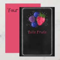 Erdbeere aus Chalk, schwarz, Tuti fruiti   