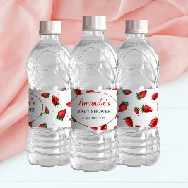 Erdbeere Baby Dusche Wasser Flasche Etikett