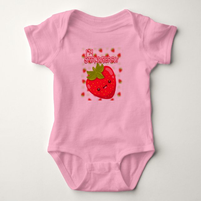 Erdbeere Baby Strampler (Vorderseite)