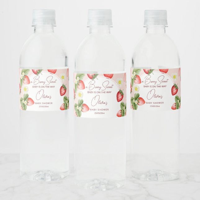 Erdbeere Babydusche Beere süße Vorlage (Flaschen)