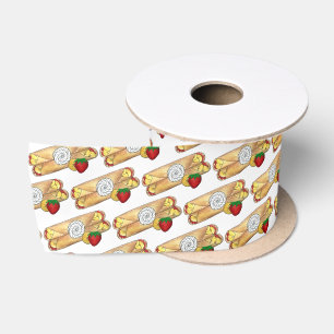 Erdbeere Banana Crêpe Pancake Französischer Lebens Satinband