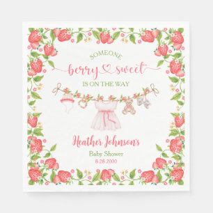 Erdbeere Beere Süße Wäscheleine Baby Shower  Serviette