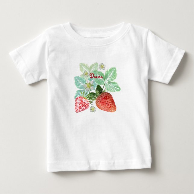 Erdbeere, Beeren, rot, frisch, reif, süß, Nahrungs Baby T-shirt (Vorderseite)