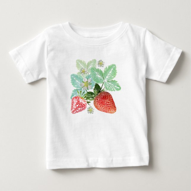 Erdbeere, Beeren, rot, frisch, reif, süß, Nahrungs Baby T-shirt (Vorderseite)