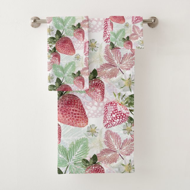 Erdbeere, Beeren, rot, frisch, reif, süß, Nahrungs Badhandtuch Set (Insitu)