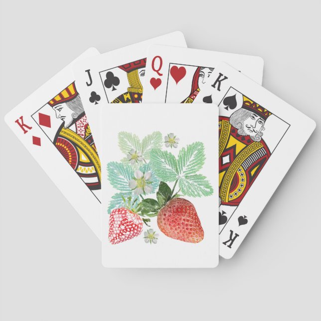 Erdbeere, Beeren, rot, frisch, reif, süß, Nahrungs Spielkarten (Rückseite)