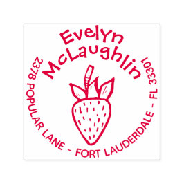 Erdbeere, benutzerdefinierte Rücksendeadresse, vor Permastempel