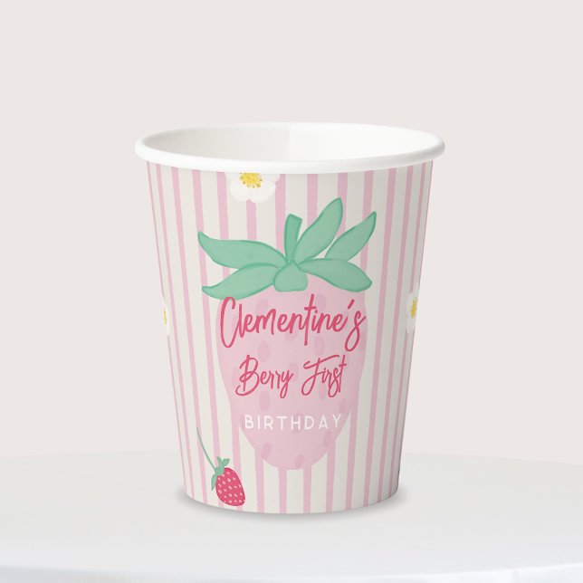 Erdbeere Berry Erste Geburtstag Papierbecher (Von Creator hochgeladen)