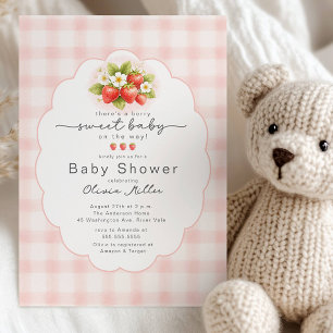 Erdbeere Berry Süße Babyparty Einladung