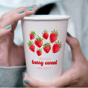 Erdbeere Berry Sweet Geburtstag Pappbecher
