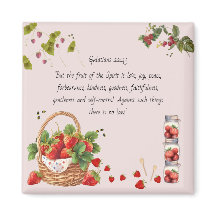 Erdbeere Bibel Verse Fruchtmagnet