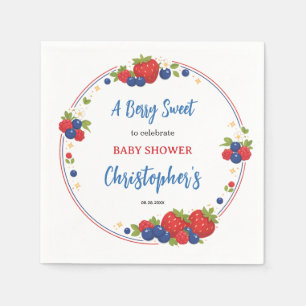 Erdbeere Blaubeere Beere Süße Babyparty Serviette