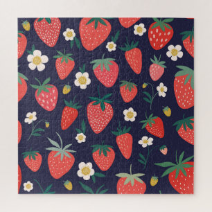 Erdbeere Blume & Früchte: Dekoratives Muster