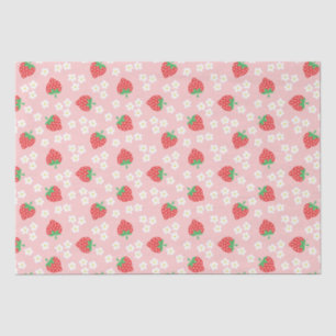 Erdbeere Blume Rosa Muster Seidenpapier