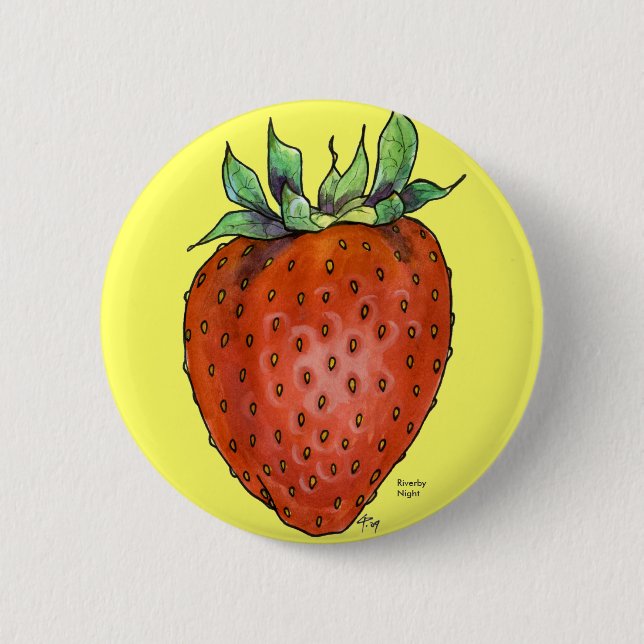Erdbeere Button (Vorderseite)