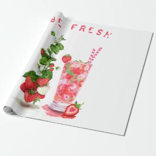 Erdbeere Cooles Trinkobst Umhüllungspapier Geschenkpapier