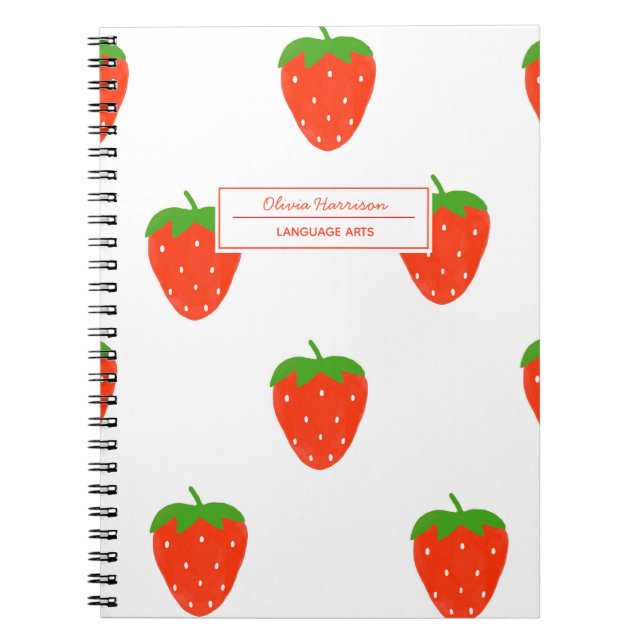Erdbeere Cotattcore Name und Thema Notizblock (Vorderseite)