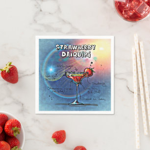 Erdbeere Daiquiri (#10 von 12 Sets mit Rezept für  Serviette
