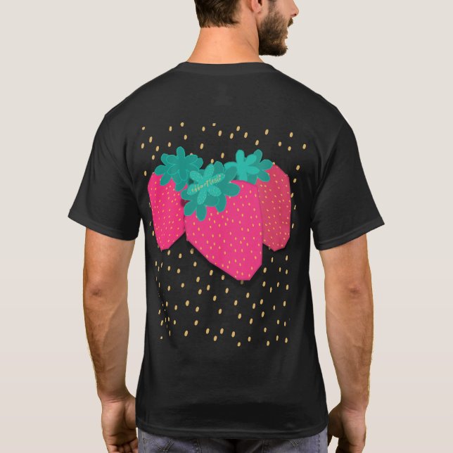 Erdbeere effortlesli Grafik-T-Shirt Basic T-Shirt (Rückseite)