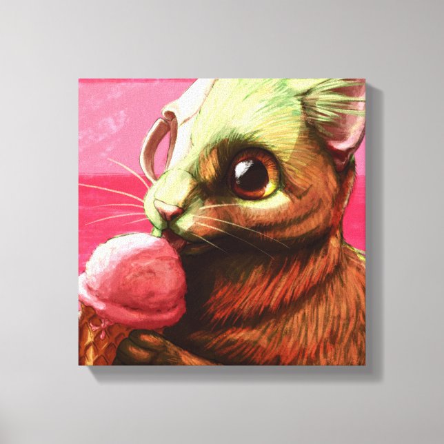 Erdbeere Eis Creme Canvas Print Leinwanddruck (Vorderseite)