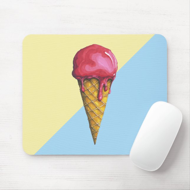 Erdbeere Eis-Creme Mousepad (Mit Mouse)
