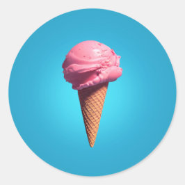 Erdbeere Eiscreme Klassischer Rundaufkleber Runder Aufkleber