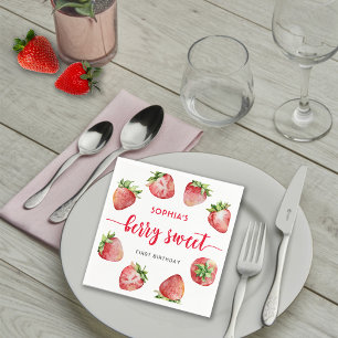 Erdbeere Erster Geburtstag Berry Sweet Serviette