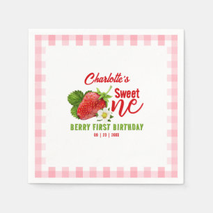 Erdbeere Erster Geburtstag Serviette