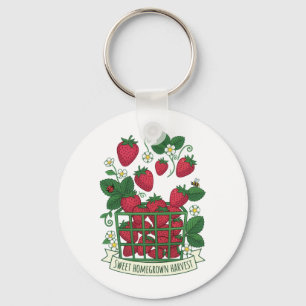Erdbeere Frucht Essen Beere Süße Korb Schlüsselanhänger