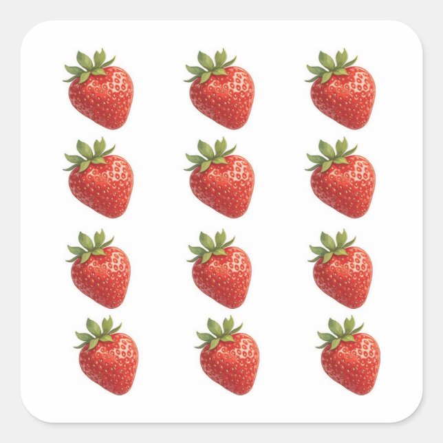 Erdbeere Frucht  Quadratischer Aufkleber (Vorderseite)