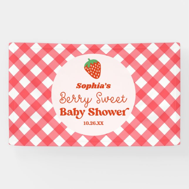 Erdbeere Früchte Eine Berry Sweet Baby Dusche Banner (Horizontal)