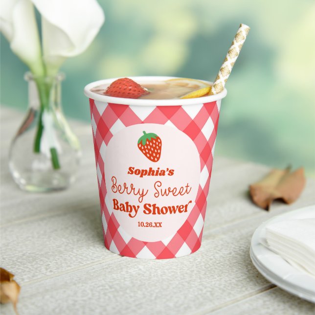 Erdbeere Früchte Eine Berry Sweet Baby Dusche Pappbecher (In Situ)