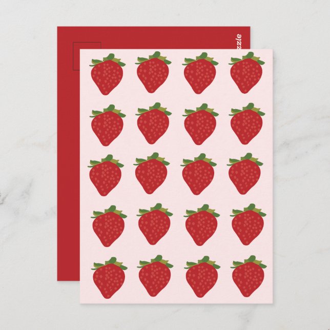 Erdbeere Früchte Süße Sommer Erdbeeren Postkarte (Vorne/Hinten)