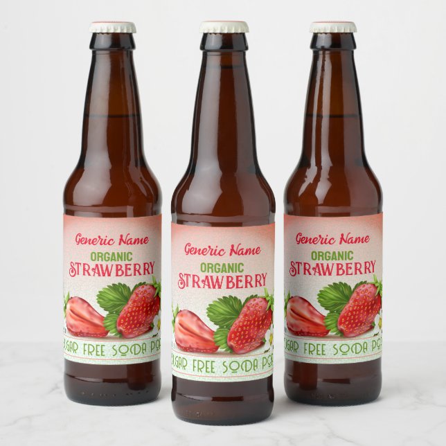 Erdbeere Fruchtgetränke Bierflaschenetikett (Flaschen)