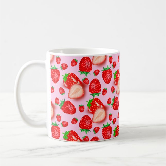 Erdbeere Fruchtmuster Kaffeetasse (Links)