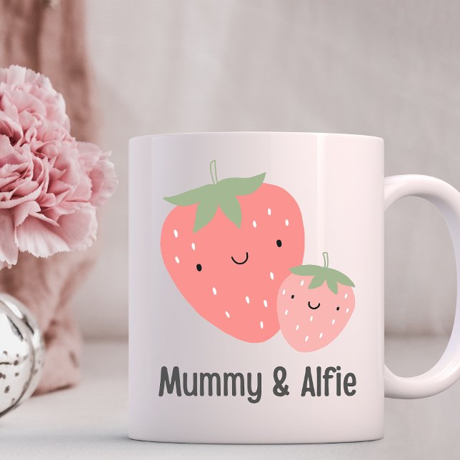 Erdbeere für Mama und Baby , Spezielle Matching-Fa Kaffeetasse (Von Creator hochgeladen)