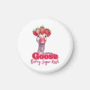Erdbeere Gänse Sonnengose mit Erdbeeren Magnet