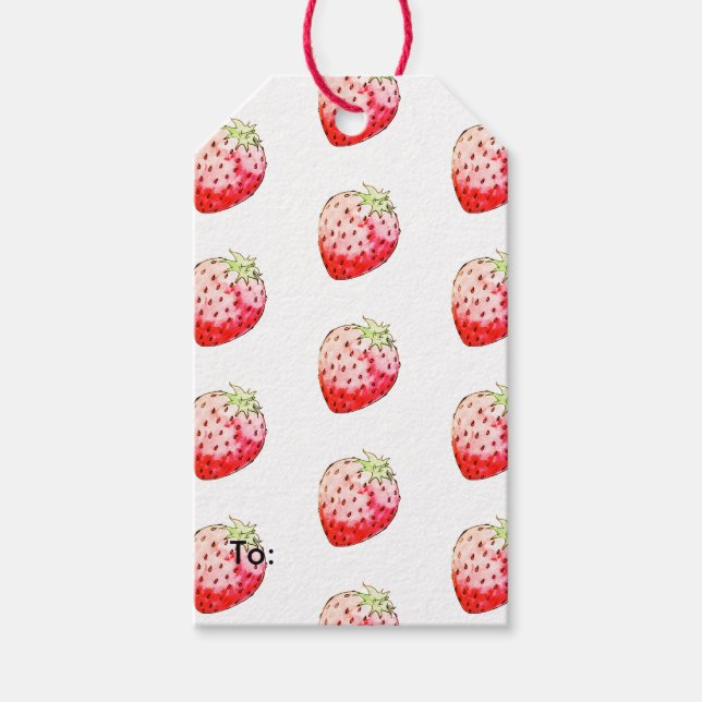Erdbeere Geschenkanhänger (Vorderseite)